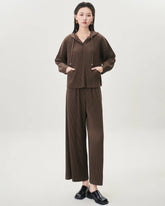 Luxury Casual Travel Pleated Set